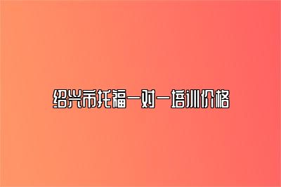 绍兴市托福一对一培训价格