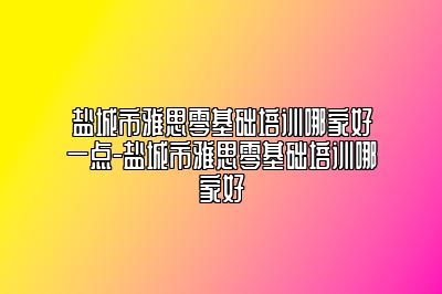 盐城市雅思零基础培训哪家好一点-盐城市雅思零基础培训哪家好