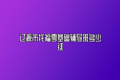 辽源市托福零基础辅导班多少钱