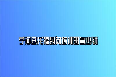 宁河县托福封闭培训班多少钱