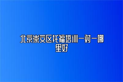 北京崇文区托福培训一对一哪里好