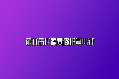 丽水市托福寒假班多少钱