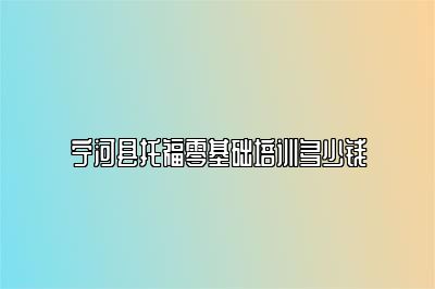 宁河县托福零基础培训多少钱