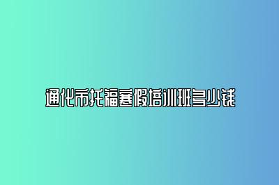 通化市托福寒假培训班多少钱