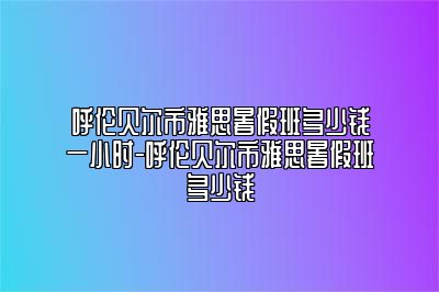 呼伦贝尔市雅思暑假班多少钱一小时-呼伦贝尔市雅思暑假班多少钱