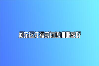 河东区托福封闭培训哪家好