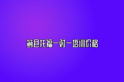 蓟县托福一对一培训价格