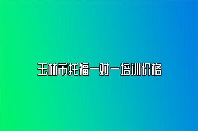 玉林市托福一对一培训价格