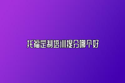 托福定制培训提分哪个好
