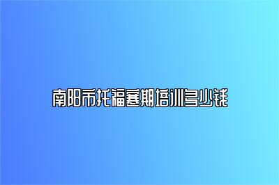 南阳市托福寒期培训多少钱