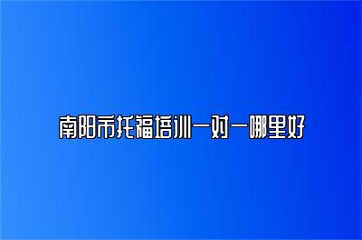 南阳市托福培训一对一哪里好
