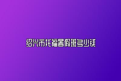 绍兴市托福暑假班多少钱
