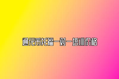 通化市托福一对一培训价格