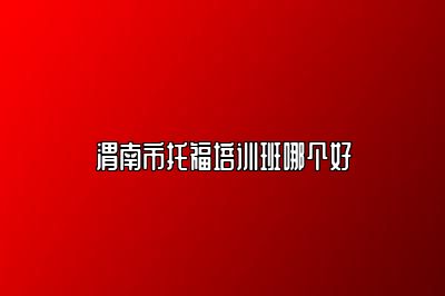 渭南市托福培训班哪个好