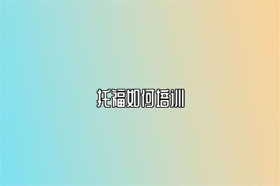 托福如何培训