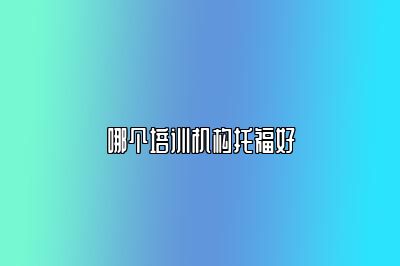 哪个培训机构托福好