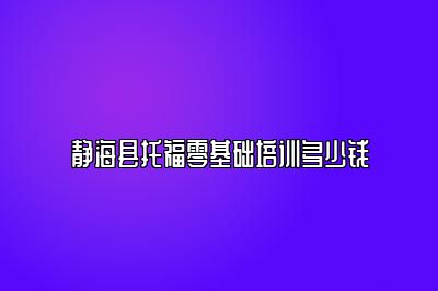 静海县托福零基础培训多少钱