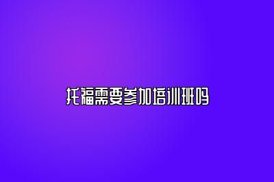 托福需要参加培训班吗