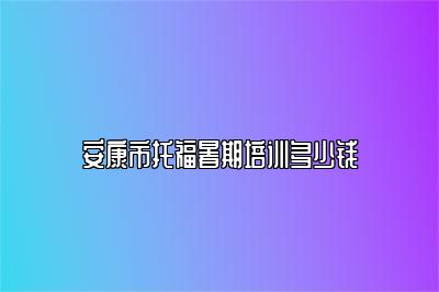 安康市托福暑期培训多少钱