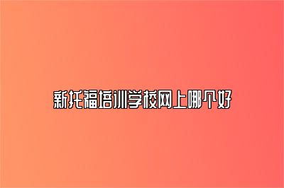 新托福培训学校网上哪个好
