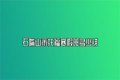 石嘴山市托福寒假班多少钱
