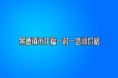 景德镇市托福一对一培训价格