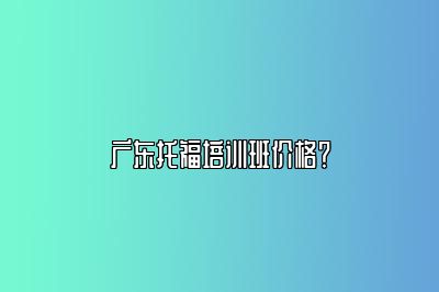 广东托福培训班价格？
