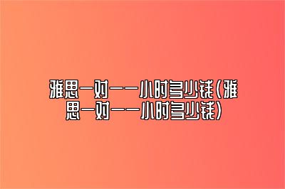 雅思一对一一小时多少钱(雅思一对一一小时多少钱)