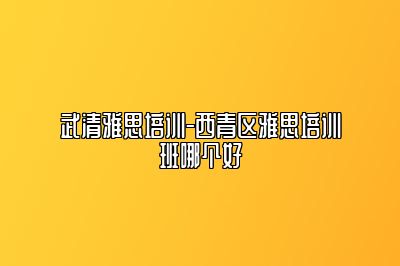 武清雅思培训-西青区雅思培训班哪个好