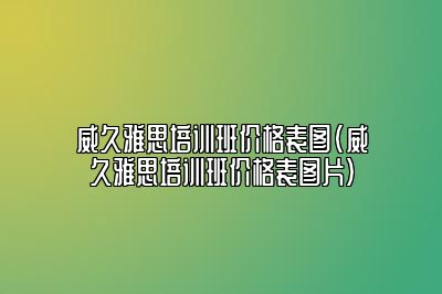 威久雅思培训班价格表图(威久雅思培训班价格表图片)