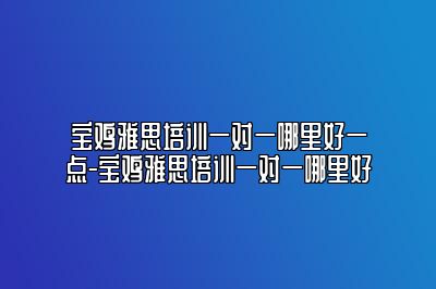 宝鸡雅思培训一对一哪里好一点-宝鸡雅思培训一对一哪里好