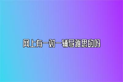 网上有一对一辅导雅思的吗