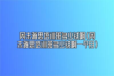 周末雅思培训班多少钱啊(周末雅思培训班多少钱啊一个月)