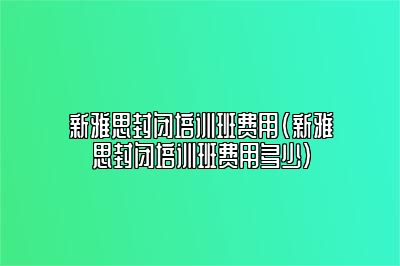 新雅思封闭培训班费用(新雅思封闭培训班费用多少)