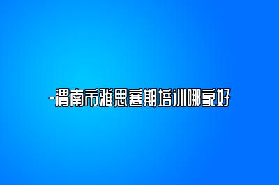-渭南市雅思寒期培训哪家好