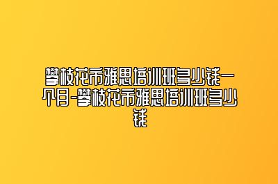攀枝花市雅思培训班多少钱一个月-攀枝花市雅思培训班多少钱