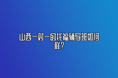 山西一对一的托福辅导班如何样？