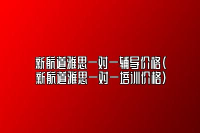 新航道雅思一对一辅导价格(新航道雅思一对一培训价格)