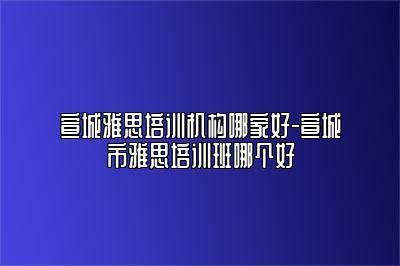 宣城雅思培训机构哪家好-宣城市雅思培训班哪个好