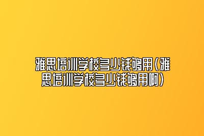 雅思培训学校多少钱够用(雅思培训学校多少钱够用啊)