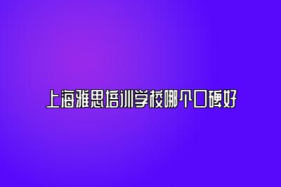 上海雅思培训学校哪个口碑好