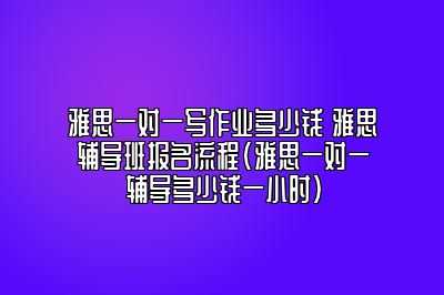 雅思一对一写作业多少钱 雅思辅导班报名流程(雅思一对一辅导多少钱一小时)