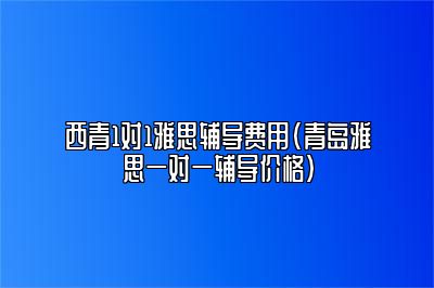 西青1对1雅思辅导费用(青岛雅思一对一辅导价格)