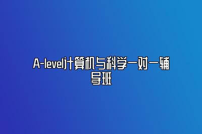 A-level计算机与科学一对一辅导班