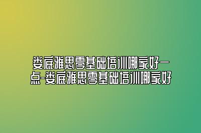 娄底雅思零基础培训哪家好一点-娄底雅思零基础培训哪家好