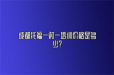 成都托福一对一培训价格是多少？