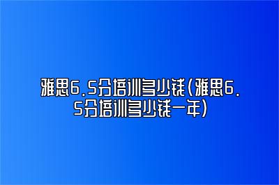 雅思6.5分培训多少钱(雅思6.5分培训多少钱一年)