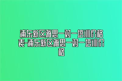 浦东新区雅思一对一培训价格表-浦东新区雅思一对一培训价格