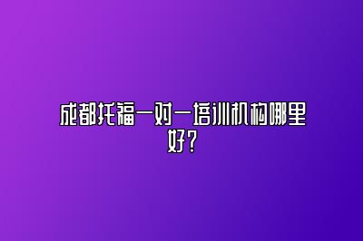 成都托福一对一培训机构哪里好？