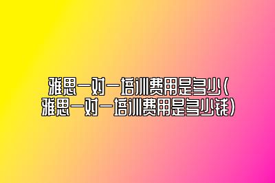 雅思一对一培训费用是多少(雅思一对一培训费用是多少钱)